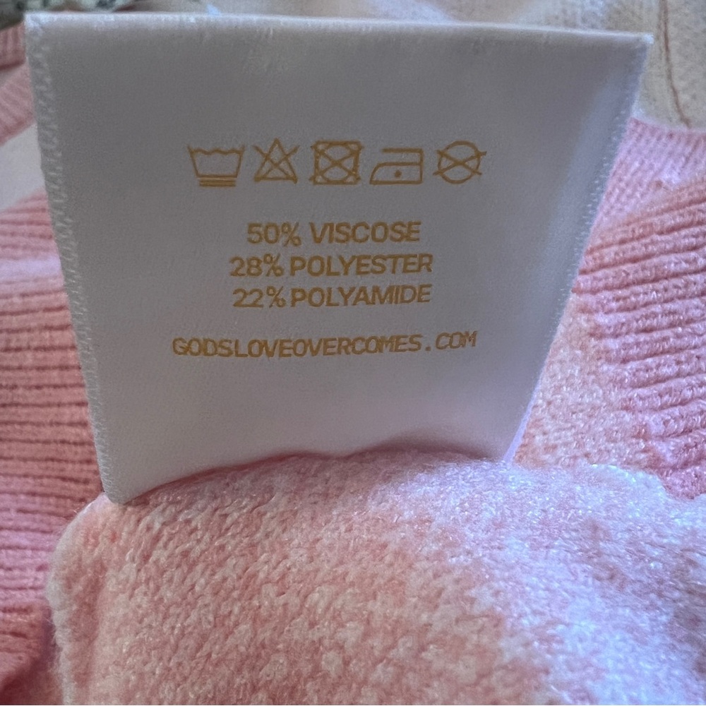GLO Fruit of the Spirit Pink Jacquard Sweater Cherry Strawberry Size M - Picture 11 of 11